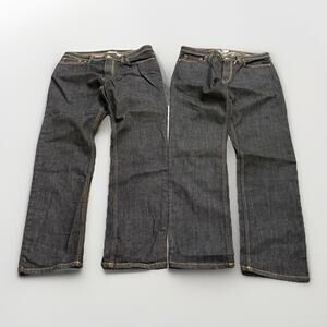 Lot Of 2 Columbia Mens Dark Gray Slim Fit Straight Leg Denim Jeans Size 34x30